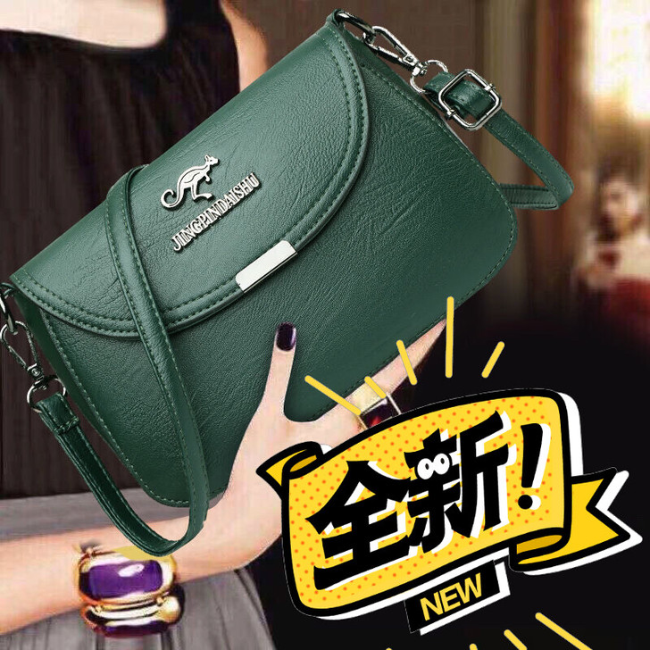 实体转型亏本出袋鼠真皮质感包包新款女简约单...