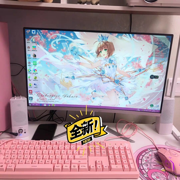曲面24英寸显示器无边框24寸超薄无边框液...