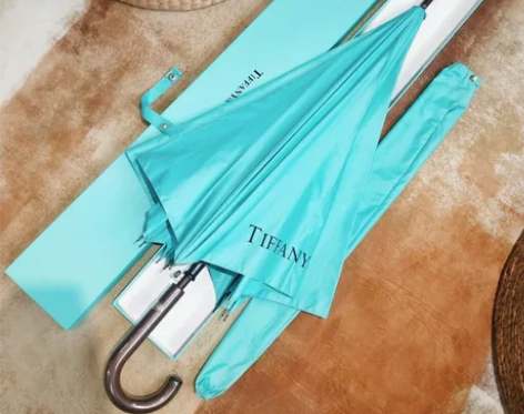 原色蒂芙尼雨伞TiffanyBlue 实木...