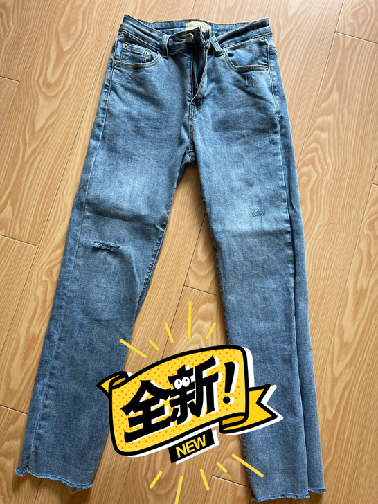 牛仔蓝色牛仔裤 m码 腰围66 裤长90
