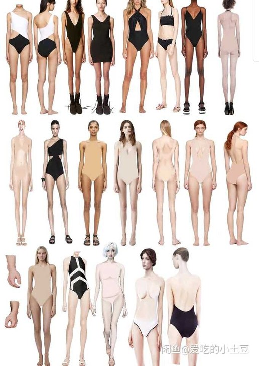 服装设计男女装人体模特模板，男女模特，比赛...