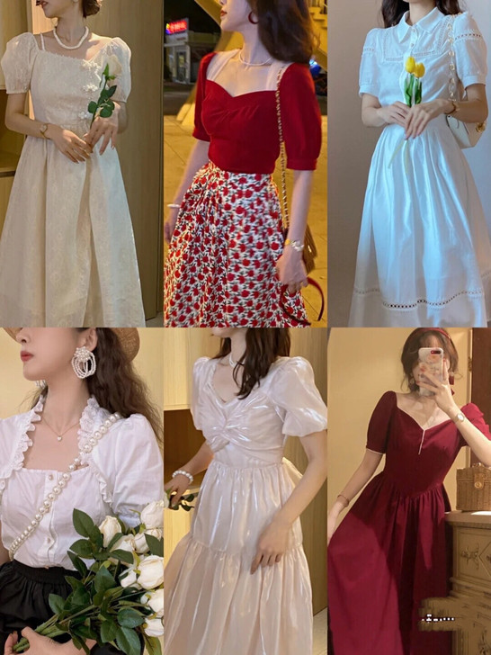 亏本连衣裙福袋2021新款夏装修身气质茶歇...