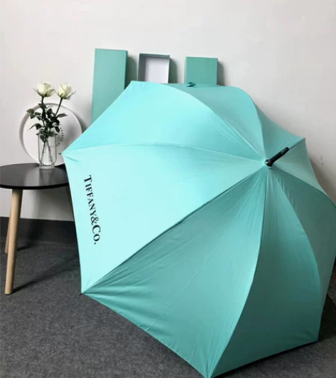 原色蒂芙尼雨伞TiffanyBlue 实木...
