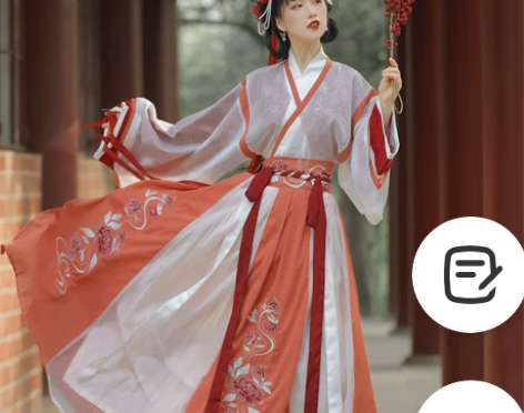 沐汐花妩汉服女秋冬正品原创中国风晋制交领齐...