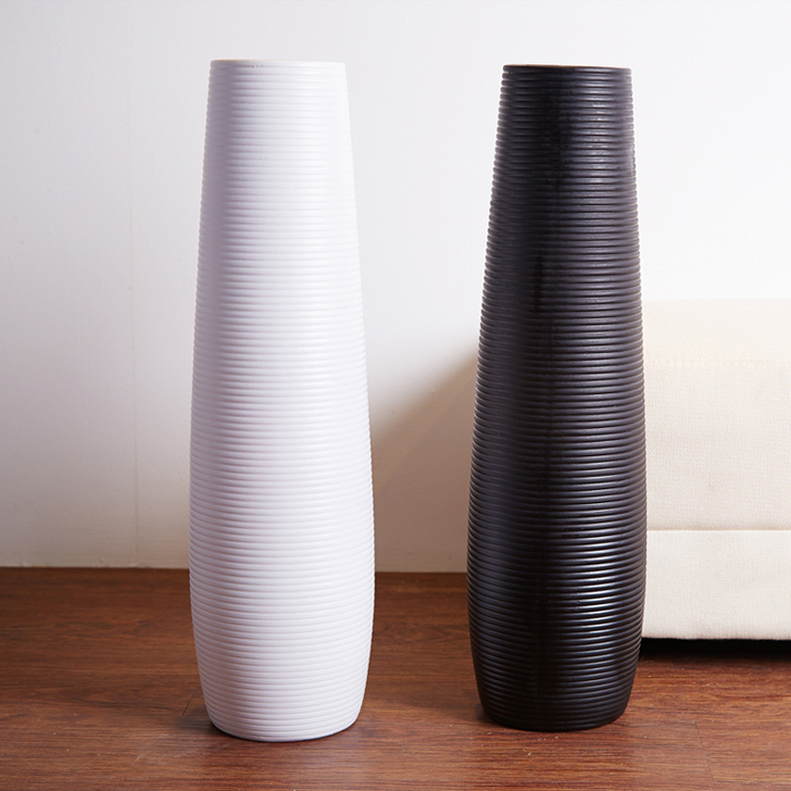 现代简约落地花瓶客厅北欧创意插花摆件家居装...