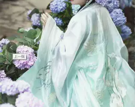 全套绝版九尾汉服山海经九尾狐青墨色竹青色大...