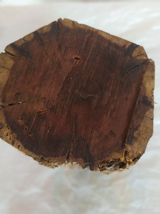 下乡收到一块老枣木，雷击木，百年的雷击红心...