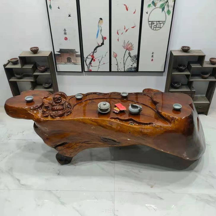 公司闲置进口金丝楠木木茶台天然根雕茶台树根...