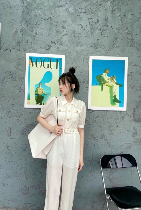 【MI2】复古气质百搭显瘦连体裤(配腰带)...