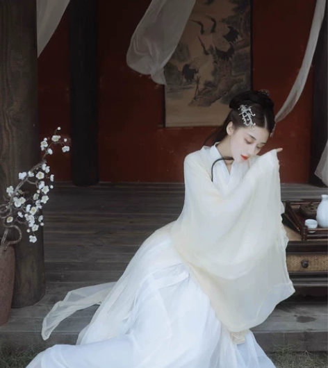 【有香如故】 松风辞 浅黄色魏晋风 飘逸女...