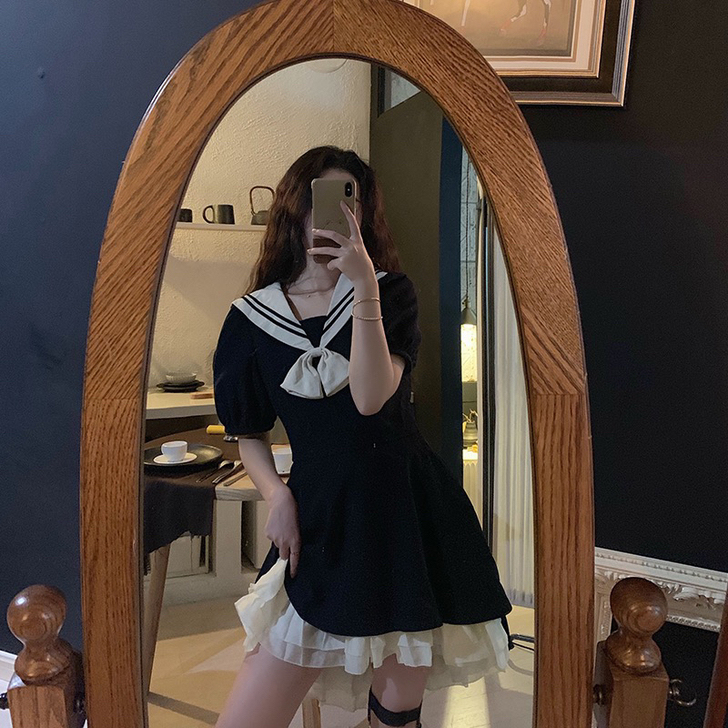 桃可了海魂衫洛丽塔风连衣裙