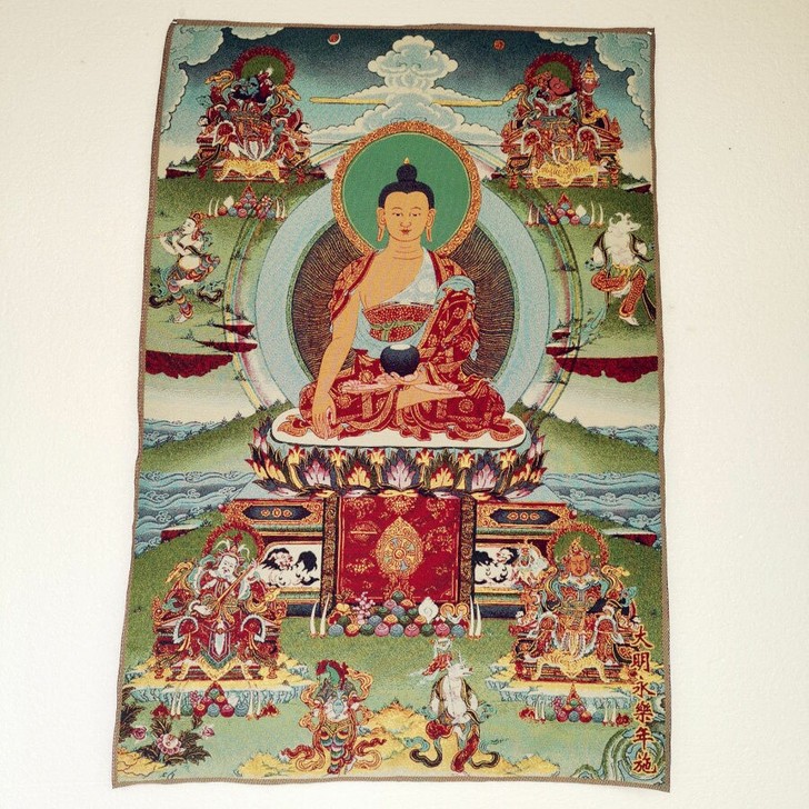 唐卡刺绣古玩收藏西藏佛像尼泊尔丝绸刺绣金丝...