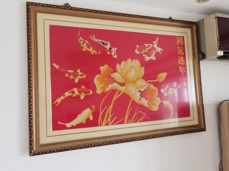 鸿运连年 纯手工刺绣画