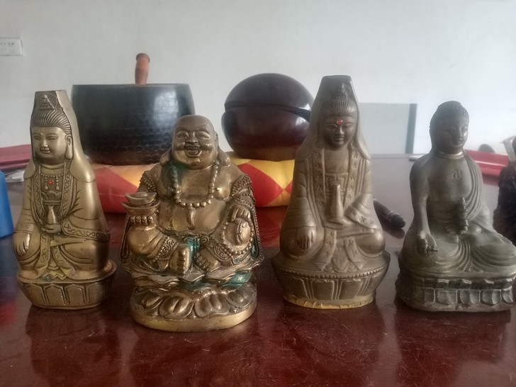 结缘老铜佛像，高度分别15，15，18，1...