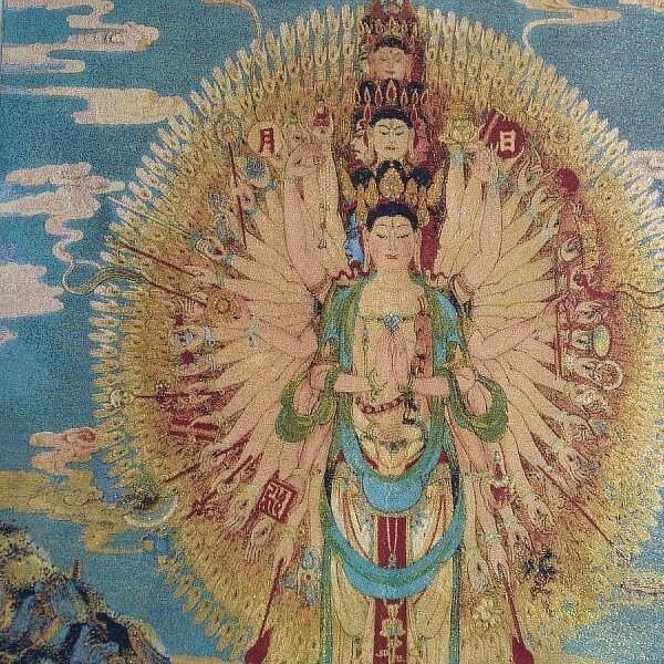 宗教刺绣画 丝绸刺绣织锦 金丝刺绣唐卡画 ...