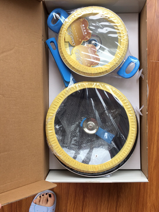 全新 欧卡帝珐琅彩经典锅具套装二件套