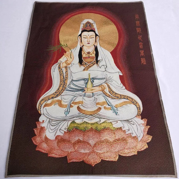 【特价】宗教佛像西藏唐卡织锦刺绣画,观音菩...