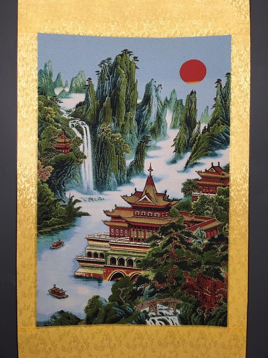 编号：GH098 批发中堂刺绣画 中堂山水...