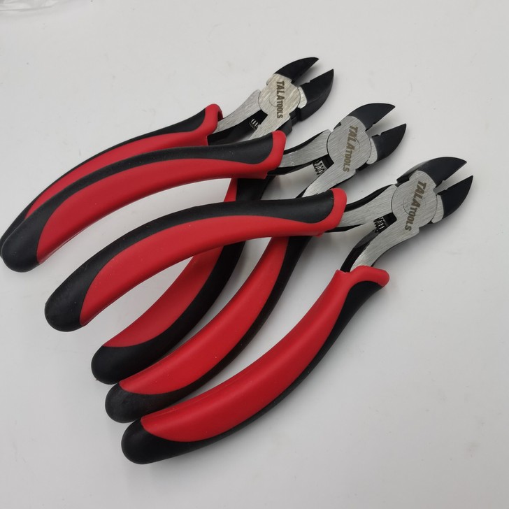 剥线功能电工斜嘴钳斜口钳带弹簧6寸双色橡胶...