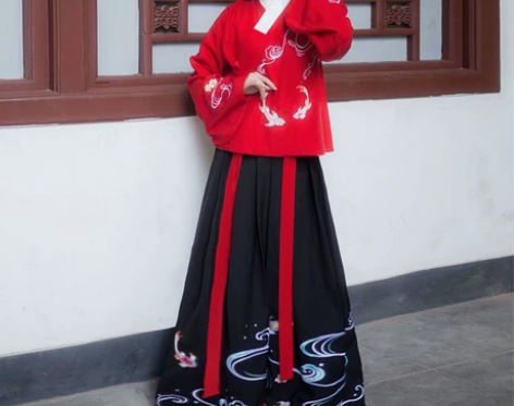 [如梦霓裳]汉服女装袄裙上袄湘江静锦鲤绝版...