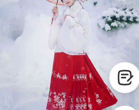 汉尚华莲传统汉服女装日常百搭秋冬款团花刺绣...