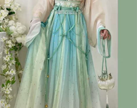 玉术原创汉服女晋制枫天月 齐腰刺绣斜襟上儒...