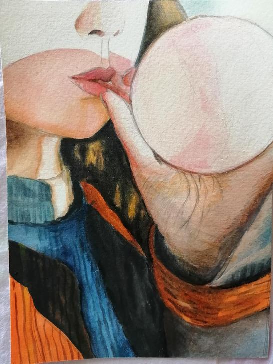 水彩画手绘作品出售水彩人物画文艺唯美插画国...
