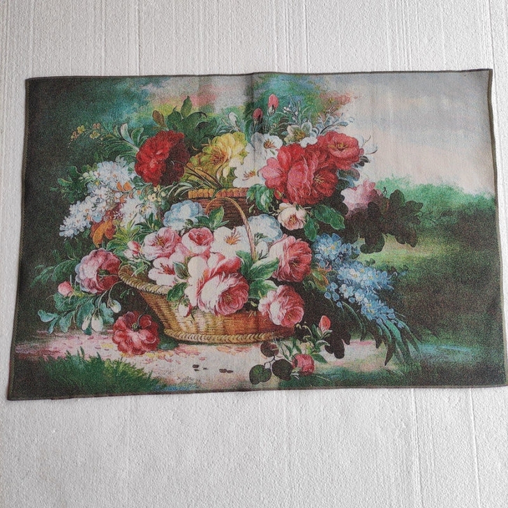 精品古玩织锦绣挂画 家居装饰 花篮花卉刺绣...