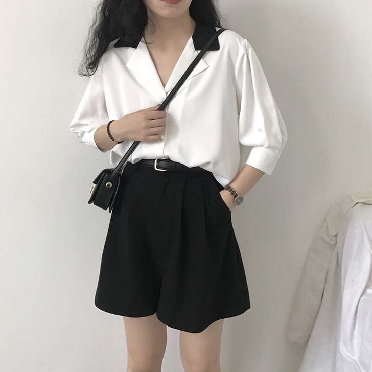 2020夏季新款黑色宽松百搭高腰阔腿裤女 ...