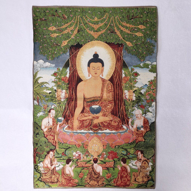 织锦绣画：释迦牟尼佛像 唐卡刺绣画人物画像