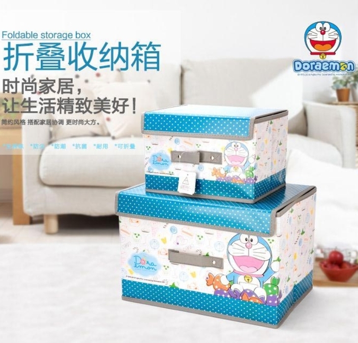 哆啦A梦无纺布艺收纳箱两件套