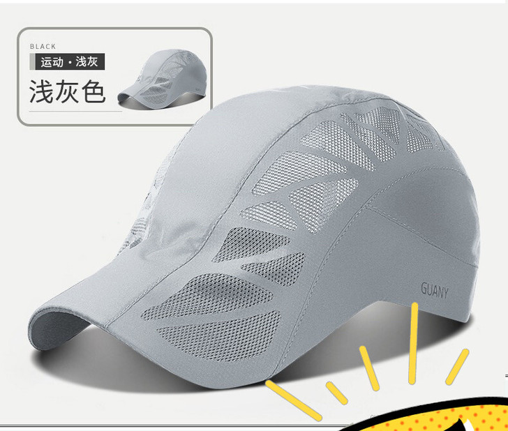 鳄鱼男士夏天薄速干贝雷帽户外休闲夏季防晒透...