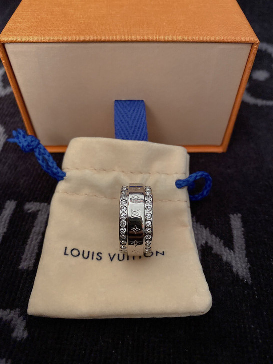 Lv路易威登 新款水钻 银色戒指 Catc...