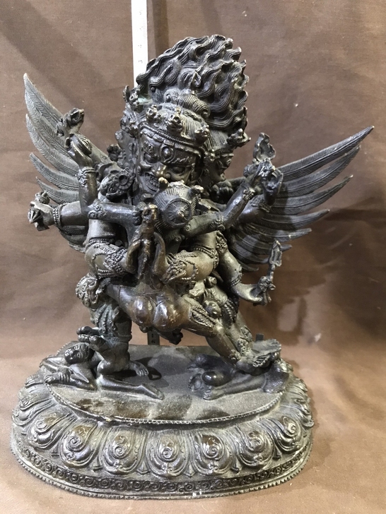 大黑天铜佛像重五斤六两藏传佛教做工精致看着...