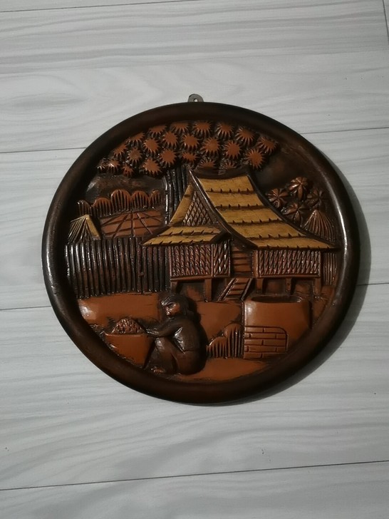 实木雕刻画#泰国鸡翅木雕刻画，前些年在泰国...