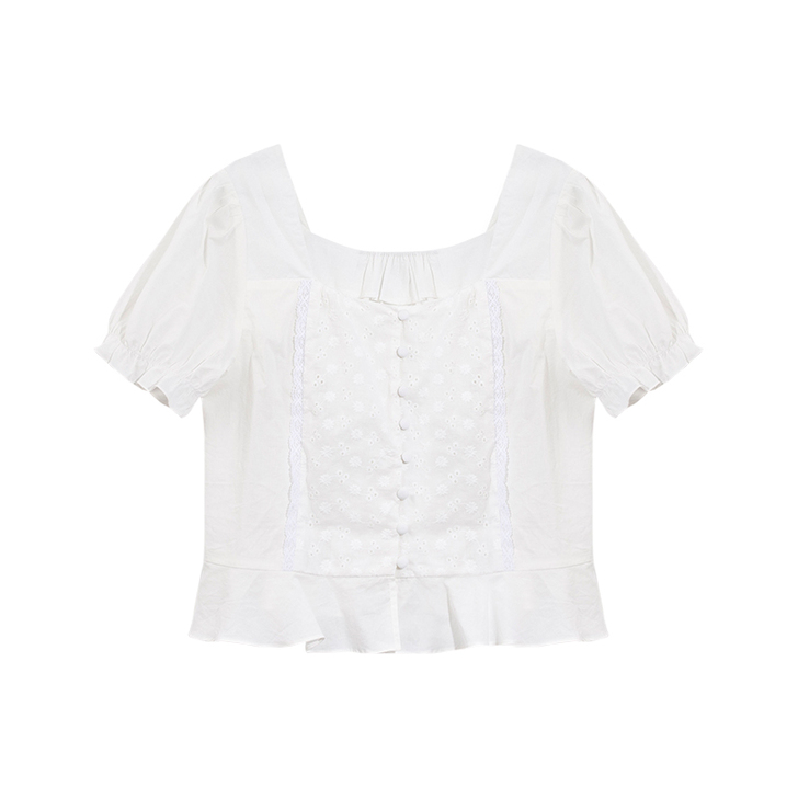 浪漫指蓝夏装2020新款套装女时尚方领拼接...