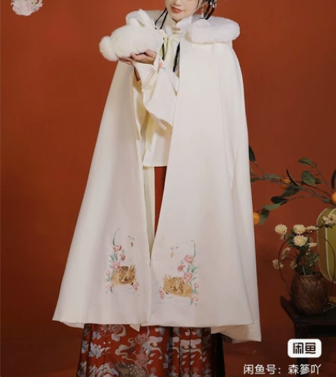 妃亦坊原创汉服女斗篷加绒加厚【鹿鸣归】披风...