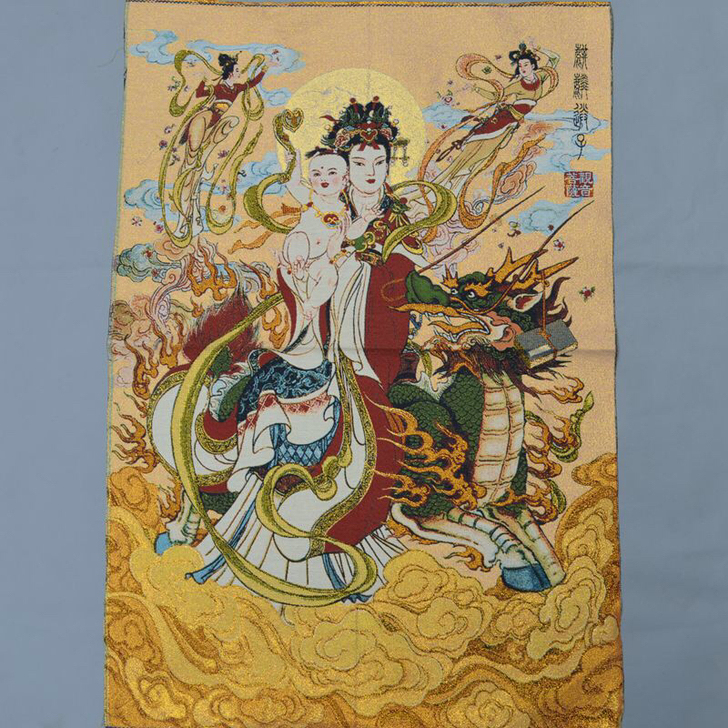 #节后鱼生# 织锦布画丝绸刺绣画唐卡机绣 ...