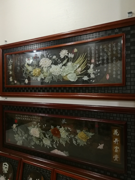 玉石雕刻画，手工艺品！
