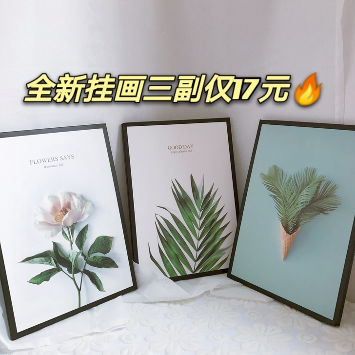 【三副仅17元】北欧风装饰画沙发背景墙挂画...