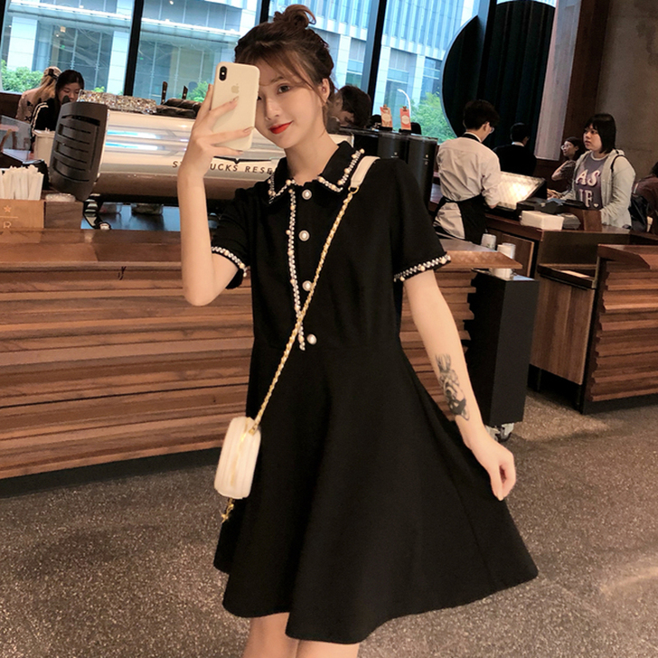 闺蜜装夏装姐妹装2019新款小黑裙夏季气质...