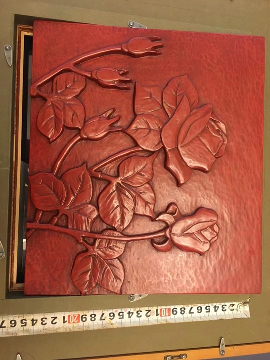 日本回流名家木刻画，带款，木头有香气实木画...