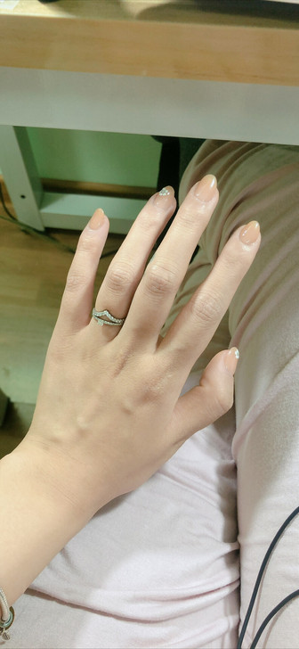 铂金钻石戒指 一套两个 10号 （最近长胖...