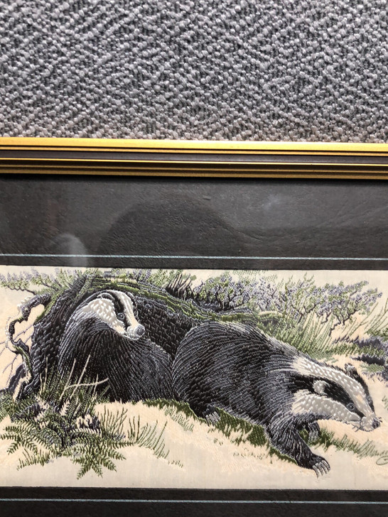 欧洲回流中古丝绸刺绣画