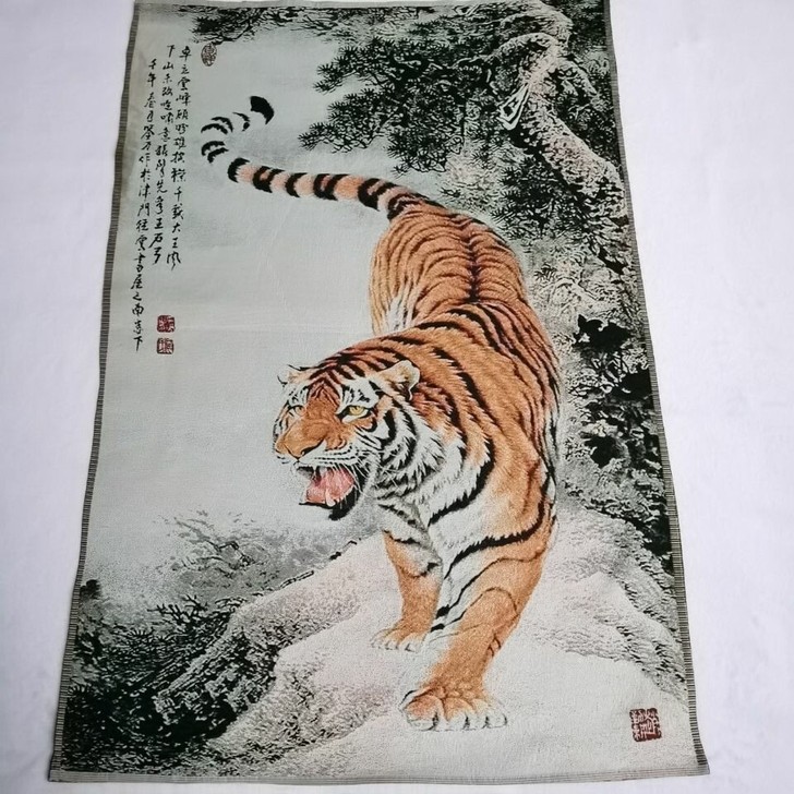 结缘出老虎壁画画像 壁画刺绣 尼泊尔挂画 ...