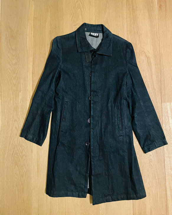 唐娜卡兰DKNY牛仔外套风衣夹克复古中古男...