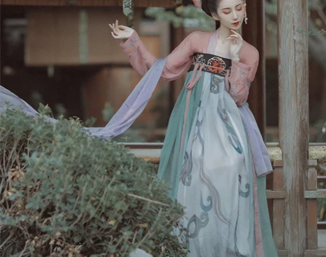 都城南庄汉服原创齐胸襦裙拼色裙汉服襦裙两件...