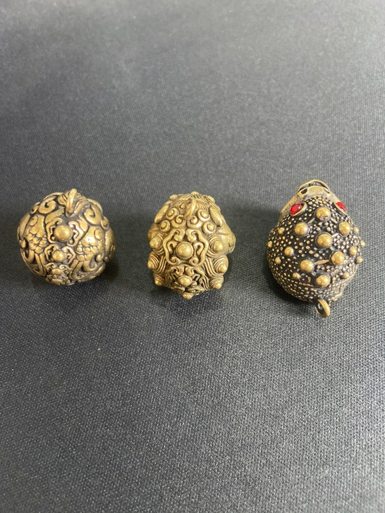新款创意一套3个金蟾全铜貔貅聚财瑞兽铜工艺...