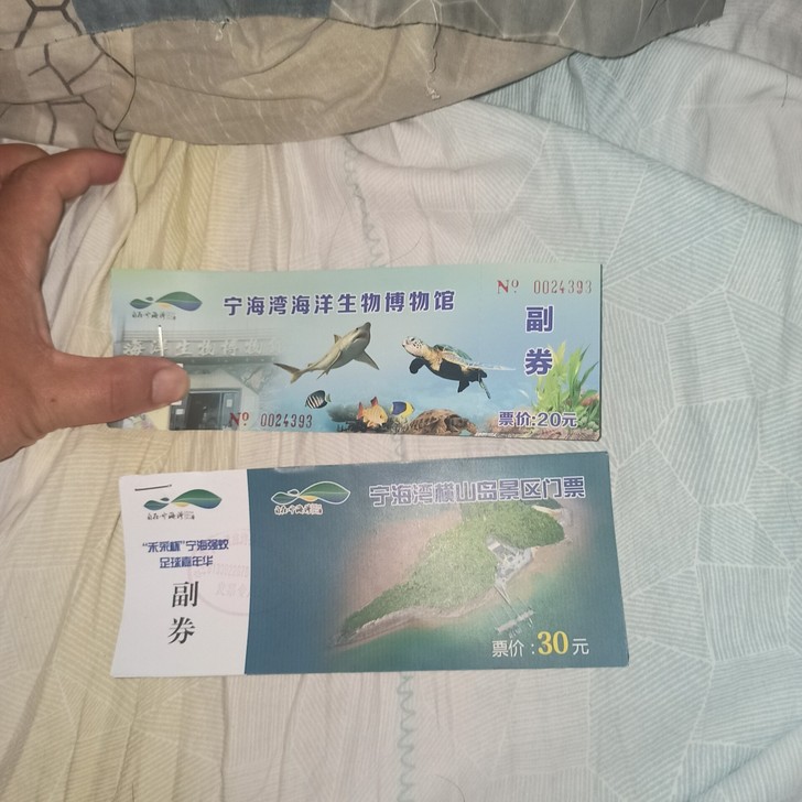 宁海湾横山岛海洋博物馆套票！有10套，截止...