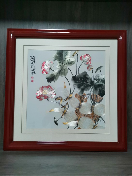 苏绣成品挂画纯手工苏州刺绣画玄关客厅餐厅中...